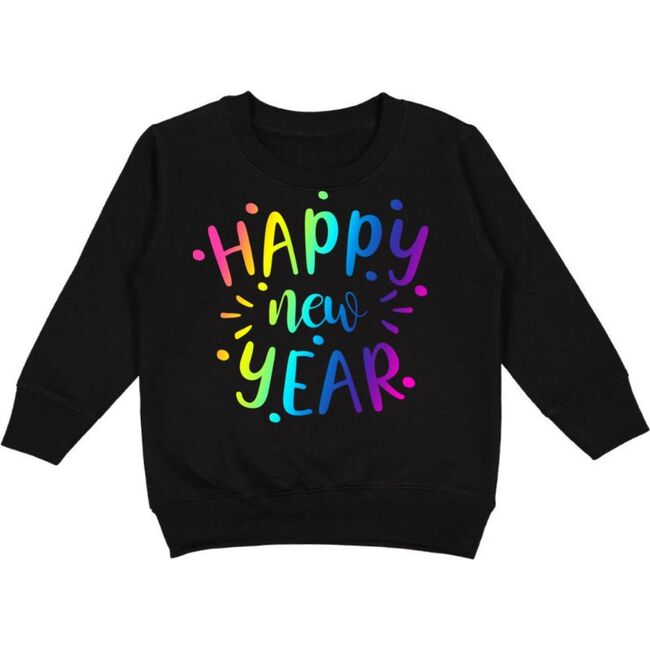 Happy New Year Confetti Sweatshirt, Black