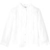 Girl Ruffle Collar Poplin Blouse, White - Blouses - 1 - thumbnail