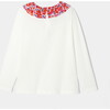 Girl White Long Sleeve T-Shirt with Liberty Betsy Fabric Collar - Shirts - 2