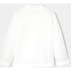 Girl Ruffle Collar Poplin Blouse, White - Blouses - 2