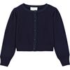 Girl Lurex Detailed Short Cardigan, Navy - Cardigans - 1 - thumbnail