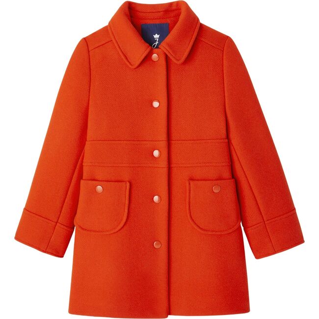 Girl Sixties Inspired Wool Coat, Orange