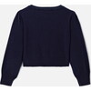 Girl Lurex Detailed Short Cardigan, Navy - Cardigans - 2