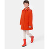 Girl Sixties Inspired Wool Coat, Orange - Coats - 2