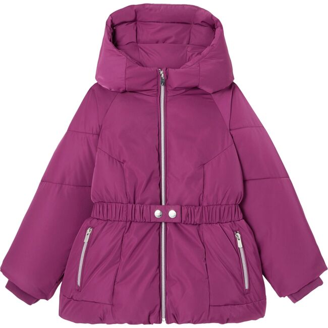 Girl Hooded Puffer Jacket, Purple
