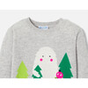 Girl Yeti in the Forest Intarsia Cashmere Sweater, Grey - Sweaters - 3