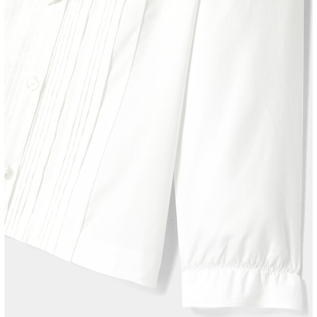 Girl Ruffle Collar Poplin Blouse, White - Blouses - 4