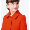Girl Sixties Inspired Wool Coat, Orange - Coats - 3