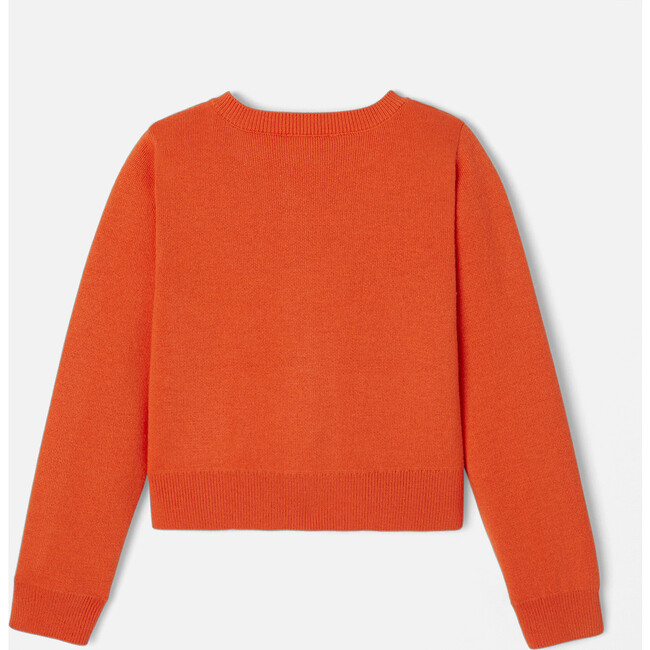 Girl French Cardigan, Orange - Cardigans - 2