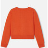 Girl French Cardigan, Orange - Cardigans - 2