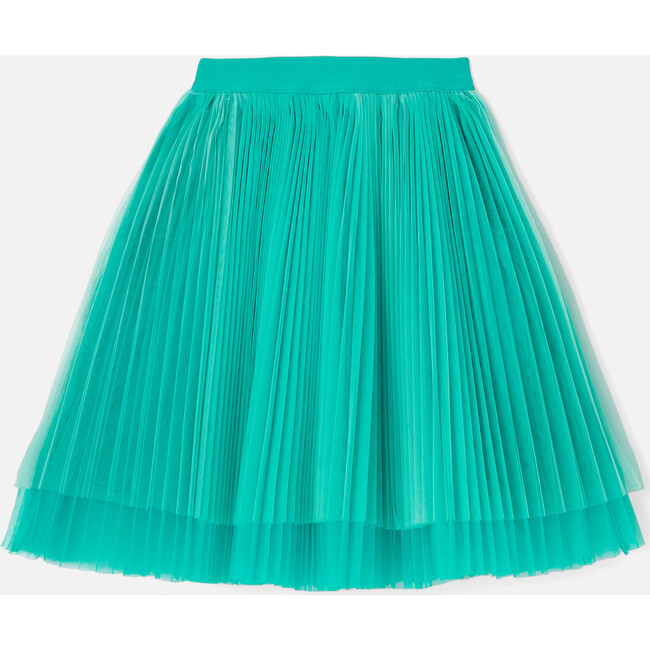 Girl Pleated Tulle Tutu Skirt, Green - Skirts - 3
