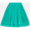 Girl Pleated Tulle Tutu Skirt, Green - Skirts - 3