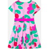 Girl Jacquard Pink Floral Satin Dress, Multi - Dresses - 3