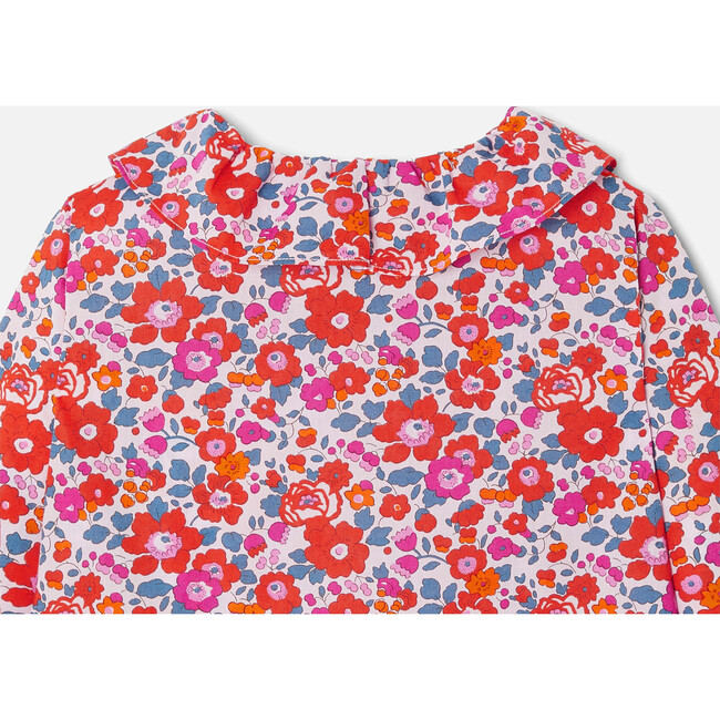 Girl Gathered Collar Blouse in Liberty Betsy Fabric, Multi - Blouses - 4