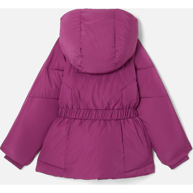Girl Hooded Puffer Jacket, Purple - Coats - 3