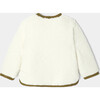 Girl Reversible Green Quilted White Shearling Jacket - Jackets - 4