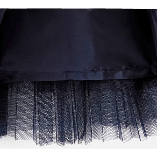 Girl Pleated Tulle Tutu Skirt, Navy - Skirts - 4