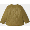 Girl Reversible Green Quilted White Shearling Jacket - Jackets - 5