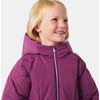 Girl Hooded Puffer Jacket, Purple - Coats - 5