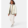 Girl Reversible Green Quilted White Shearling Jacket - Jackets - 6
