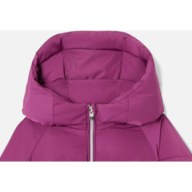 Girl Hooded Puffer Jacket, Purple - Coats - 7