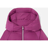 Girl Hooded Puffer Jacket, Purple - Coats - 7