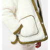 Girl Reversible Green Quilted White Shearling Jacket - Jackets - 8