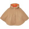 Girl 3 in 1 Beige Cape with Removable Orange Quilted Puffer Jacket - Jackets - 1 - thumbnail