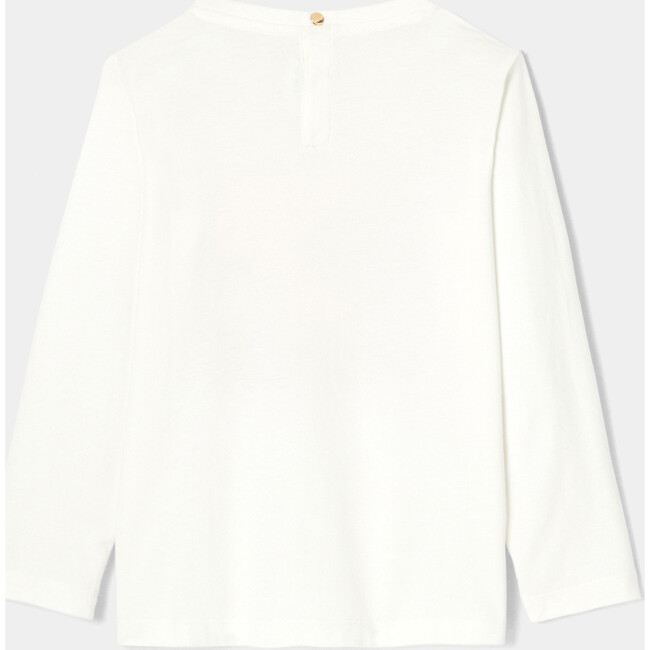 Girl Colorful Equestrian Print Long Sleeve T-Shirt, White - Shirts - 2