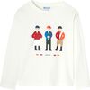 Boy Jockey Print Long Sleeve T-Shirt, White - Shirts - 1 - thumbnail