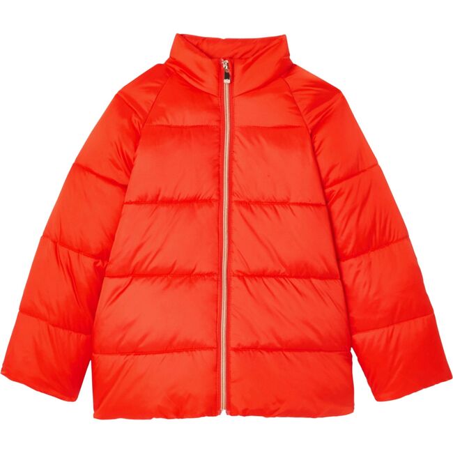 Girl 3 in 1 Beige Cape with Removable Orange Quilted Puffer Jacket - Jackets - 2