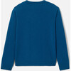 Boy Intarsia Show Jumping Wool Sweater, Blue - Sweaters - 2