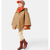 Girl 3 in 1 Beige Cape with Removable Orange Quilted Puffer Jacket - Jackets - 3