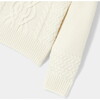 Girl Cablek Knit Sweater, Cream - Sweaters - 4