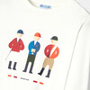 Boy Jockey Print Long Sleeve T-Shirt, White - Shirts - 4