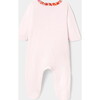 Baby GirlPink Velvet Pajamas with Liberty Eleonor Fabric Trim - Pajamas - 2