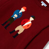 Boy Intarsia Jockeys Sweater, Burgandy - Sweaters - 5