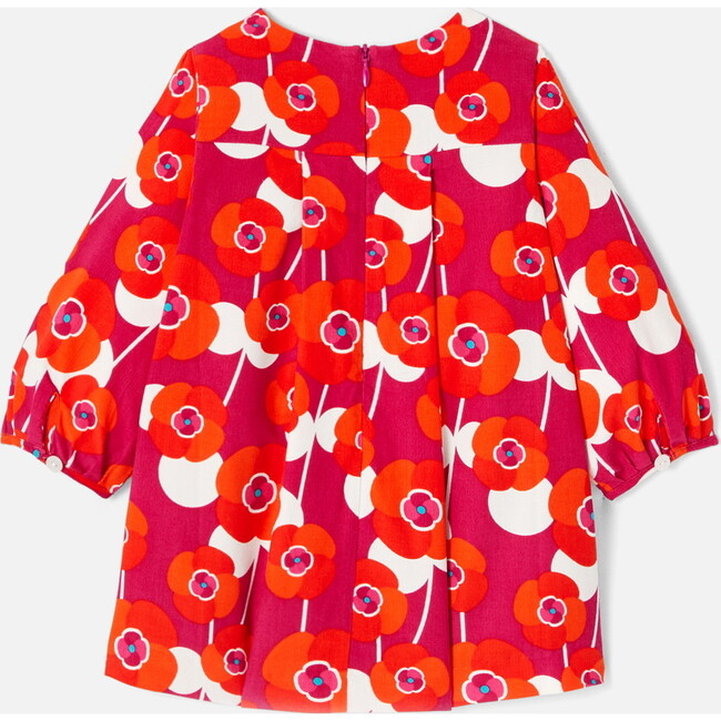 Baby Girl Retro Floral Velvet Dress, Multi - Dresses - 2