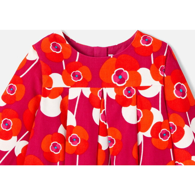 Baby Girl Retro Floral Velvet Dress, Multi - Dresses - 3