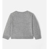 Baby Girl White Fir and Snowballs Intarsia Cardigan, Grey - Cardigans - 3