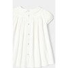 Baby Girl Smocked Velvet Dress withl Peter Pan Collar, Cream - Dresses - 2