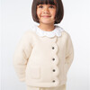 Baby Girl Scalloped Detailed Fleece Cardigan, Cream - Cardigans - 2