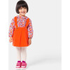 Baby Girl Pinafore Dress, Orange - Dresses - 2