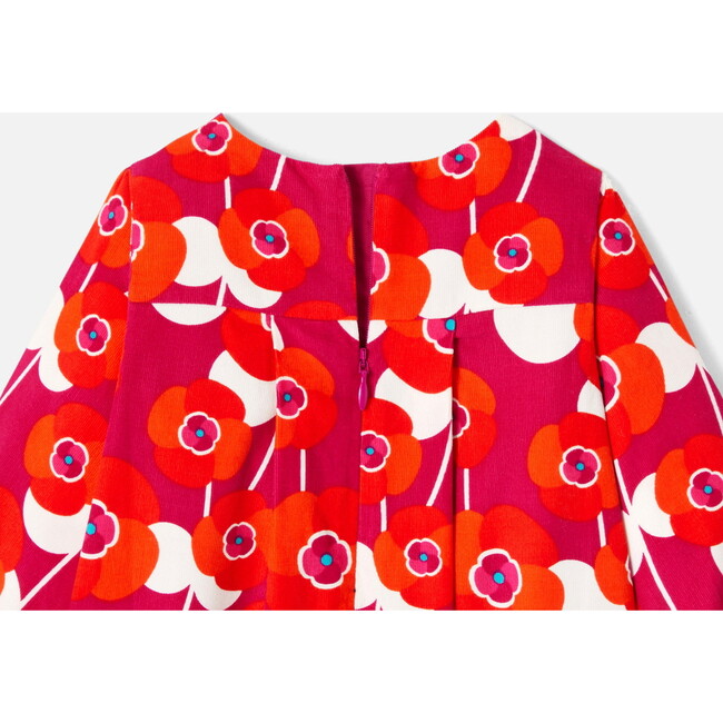 Baby Girl Retro Floral Velvet Dress, Multi - Dresses - 4