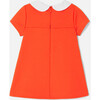 Baby Girl Milano Knit Trapeze Dress, Orange - Dresses - 3
