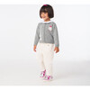 Baby Girl White Fir and Snowballs Intarsia Cardigan, Grey - Cardigans - 4