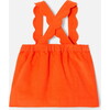 Baby Girl Pinafore Dress, Orange - Dresses - 3