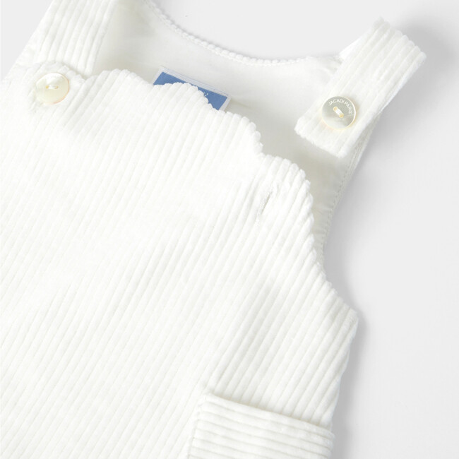 Baby Girl Velvet Dress, White - Dresses - 4