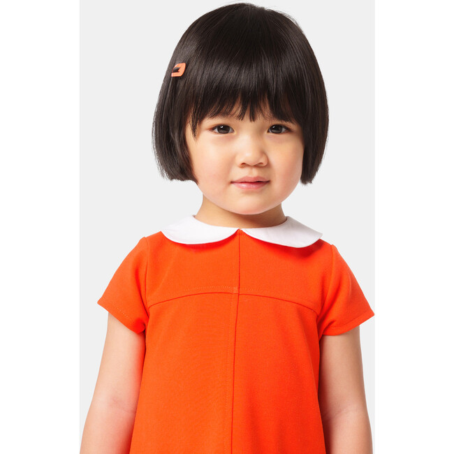 Baby Girl Milano Knit Trapeze Dress, Orange - Dresses - 4