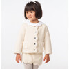 Baby Girl Scalloped Detailed Fleece Cardigan, Cream - Cardigans - 4